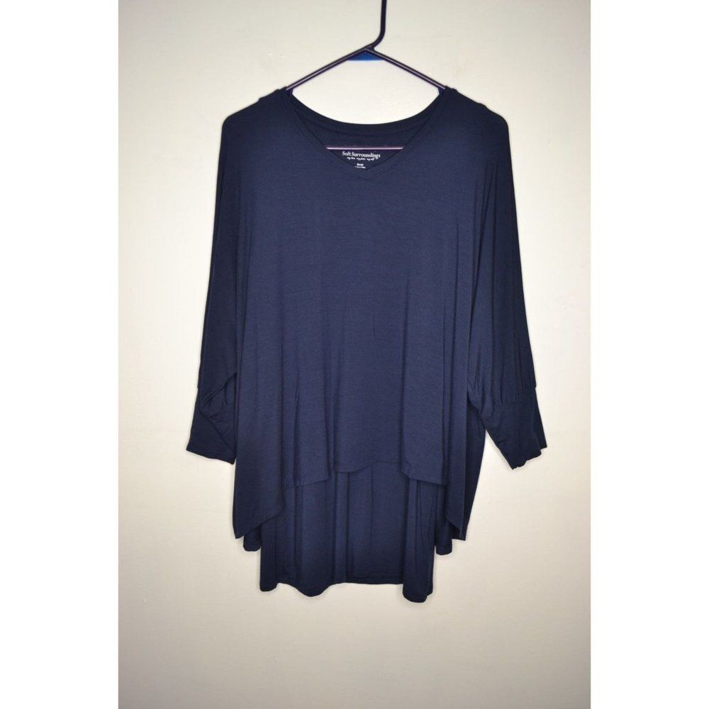 Soft Surroundings Indeevar Women's Small Blue Multidimensional Tunic
